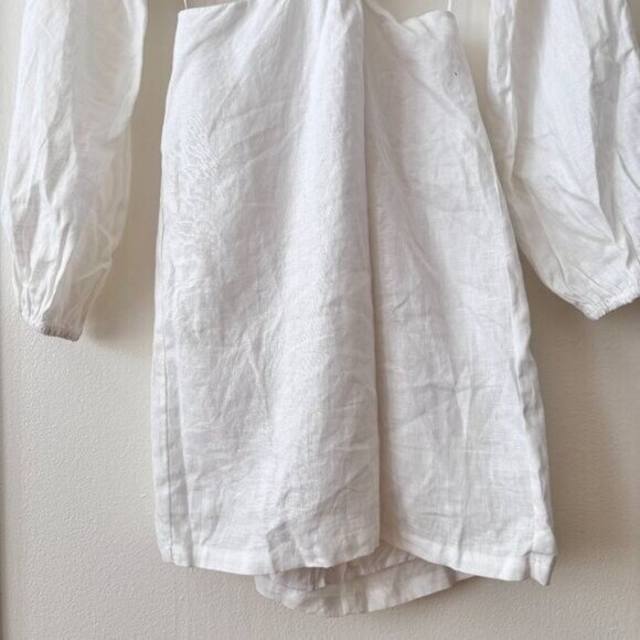 DISSH Tina White Twist Cutout Linen Mini Dress - Picture 6 of 10